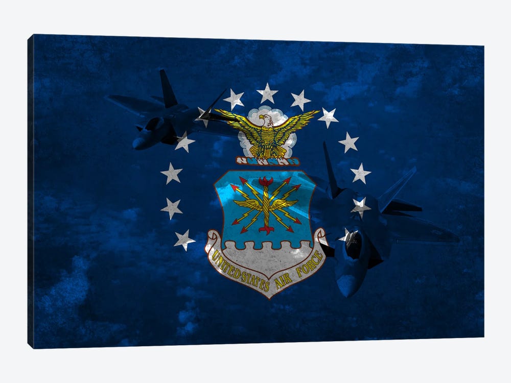 U.S. Air Force Flag (F-22 Raptor Background) by iCanvas 1-piece Art Print