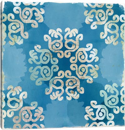 Royal Blue Tile I Canvas Art Print - Moroccan Patterns