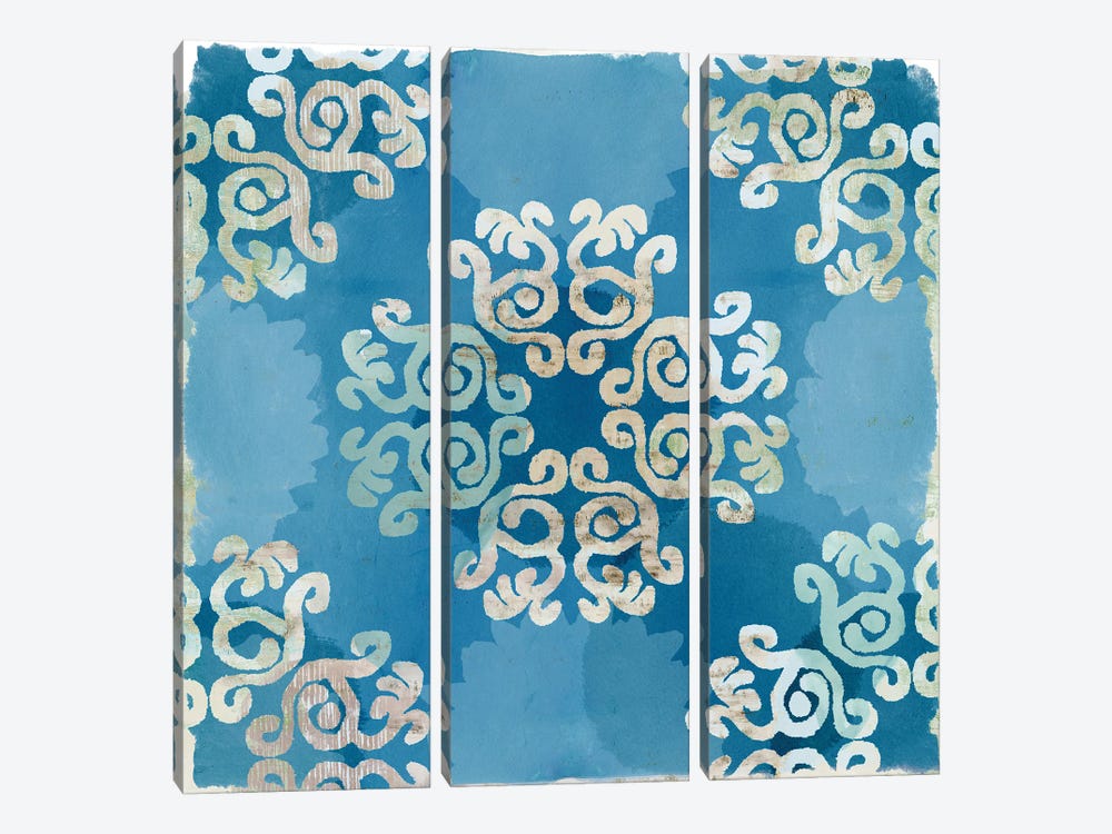 Royal Blue Tile I by Flora Kouta 3-piece Art Print
