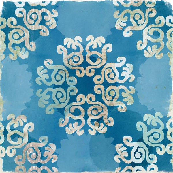 Flora Kouta: Royal Blue Tile I by Flora Kouta