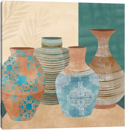 Earthenware Pots II Canvas Art Print - Moroccan Patterns