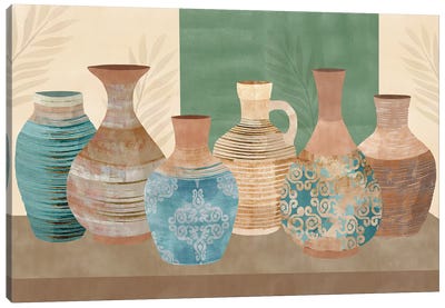 Earthenwared Pots IV Canvas Art Print - Moroccan Patterns