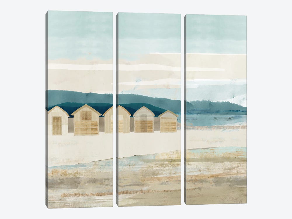Stone Bay Huts I by Flora Kouta 3-piece Art Print