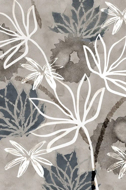 Monochrome Flowers IV by Flora Kouta wall art