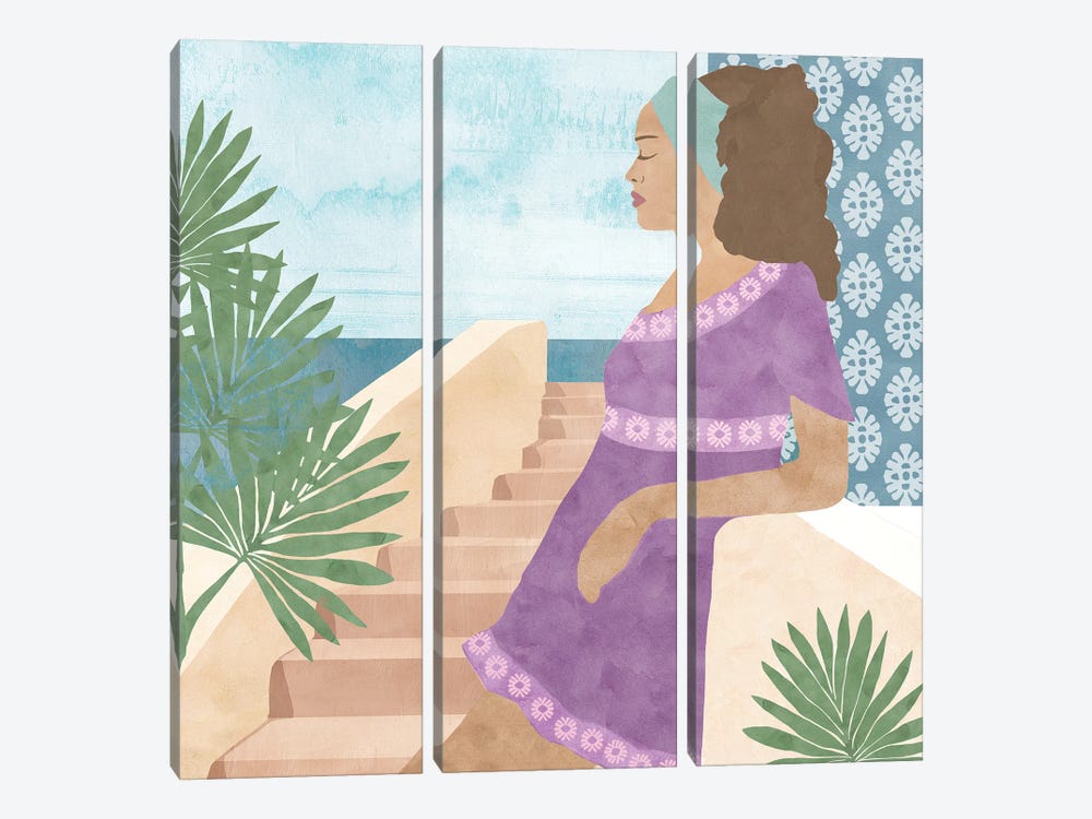Mediterranean Holiday IV by Flora Kouta 3-piece Canvas Art Print