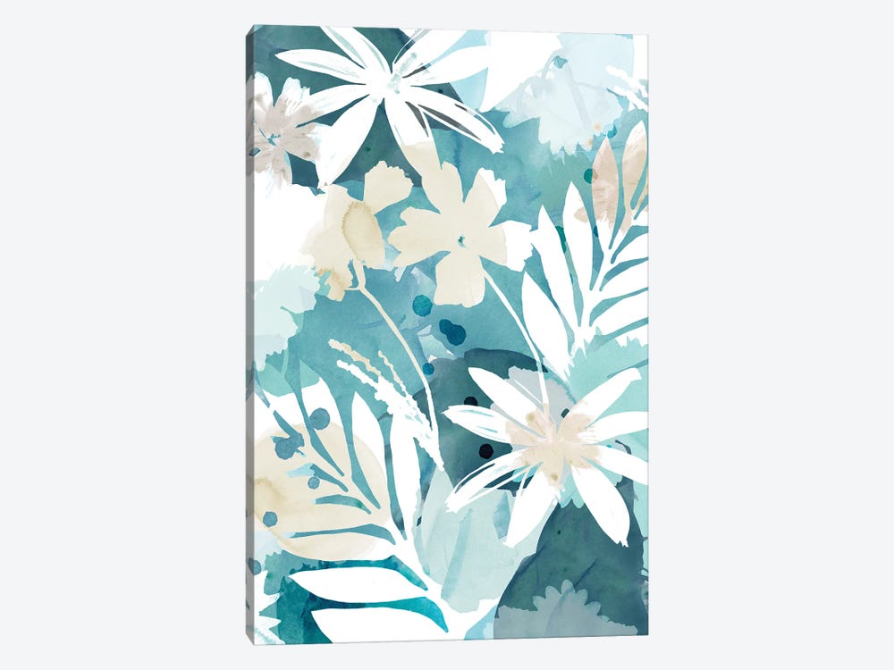Soft Blue Floral I by Flora Kouta 1-piece Canvas Wall Art