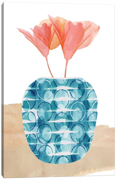 Colourful Decorative Pot III Canvas Art Print - Flora Kouta