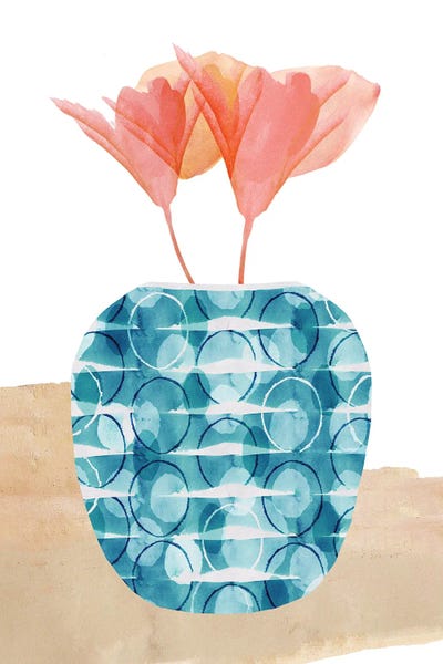 Flora Kouta: Colourful Decorative Pot III by Flora Kouta