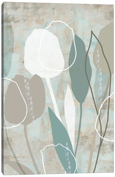 Sea Mist Floral I Canvas Art Print - Floral & Botanical Patterns