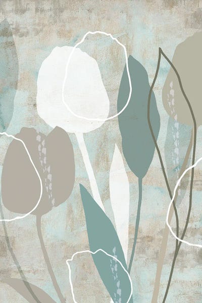 Floral & Botanical Patterns: Sea Mist Floral I by Flora Kouta
