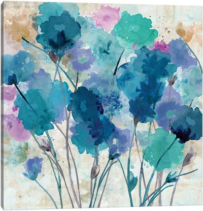 Wild Violets I Canvas Art Print - Flora Kouta
