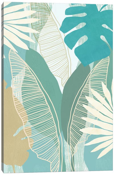 Aqua Tropical III Canvas Art Print - Flora Kouta