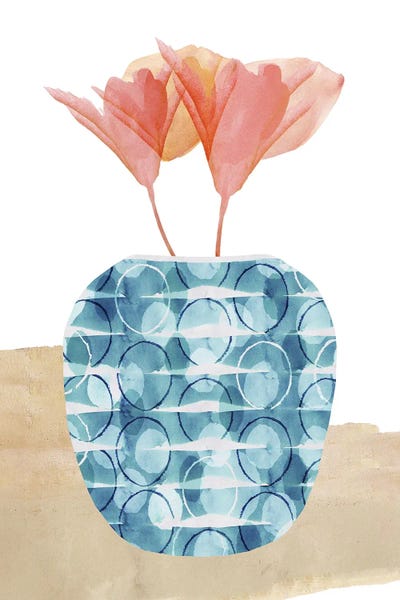 Colorful Decorative Pot II by Flora Kouta canvas print