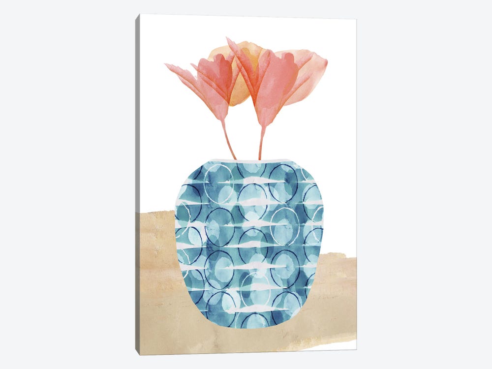 Colorful Decorative Pot II by Flora Kouta 1-piece Canvas Print
