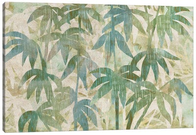 Bamboo In The Rain I Canvas Art Print - Green Art