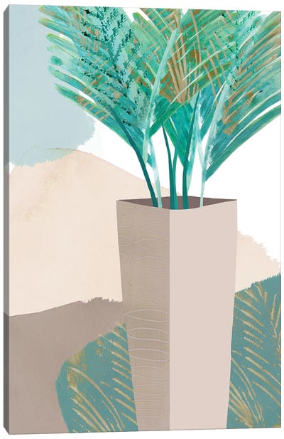 Teal Palm I Canvas Art Print - Flora Kouta