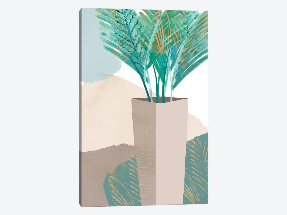 Teal Palm I by Flora Kouta 1-piece Canvas Art Print