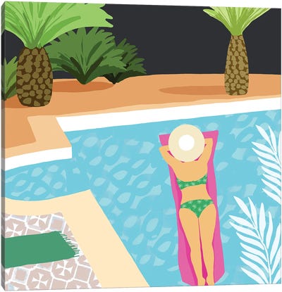 Pool Days IV Canvas Art Print - Swimming Art