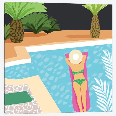 Pool Days IV Canvas Print #FLK23} by Flora Kouta Canvas Art