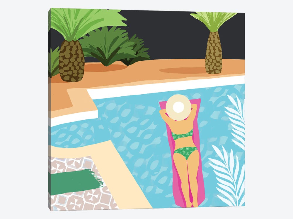 Pool Days IV by Flora Kouta 1-piece Canvas Print