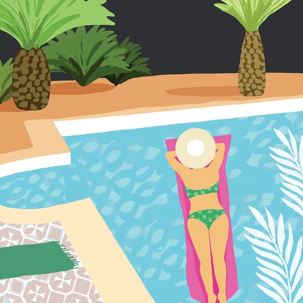 Zen Bedroom: Pool Days IV by Flora Kouta