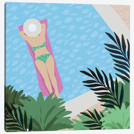 Pool Days V Canvas Print #FLK24} by Flora Kouta Art Print