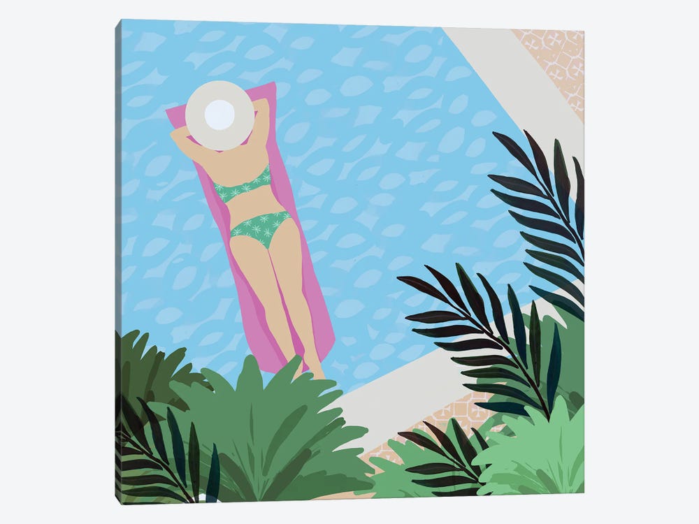 Pool Days V by Flora Kouta 1-piece Canvas Art