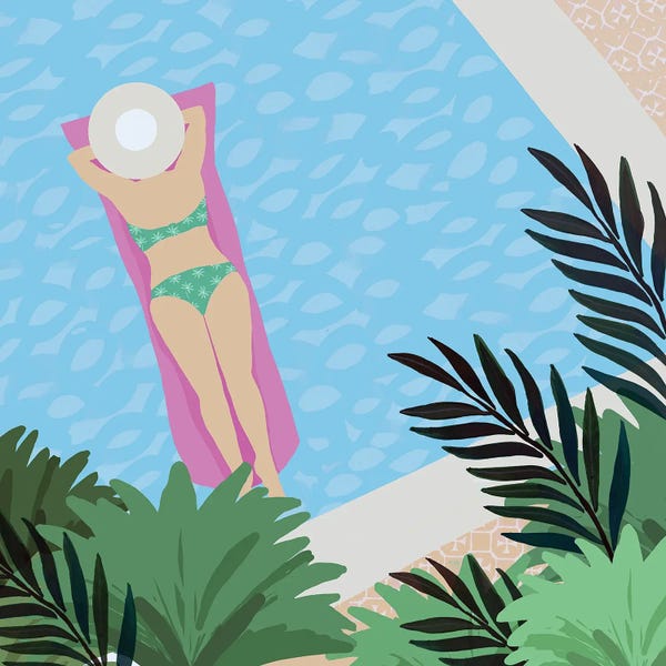 Zen Bedroom: Pool Days V by Flora Kouta