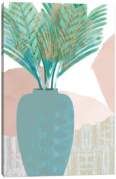 Teal Palm II Canvas Art Print - Flora Kouta