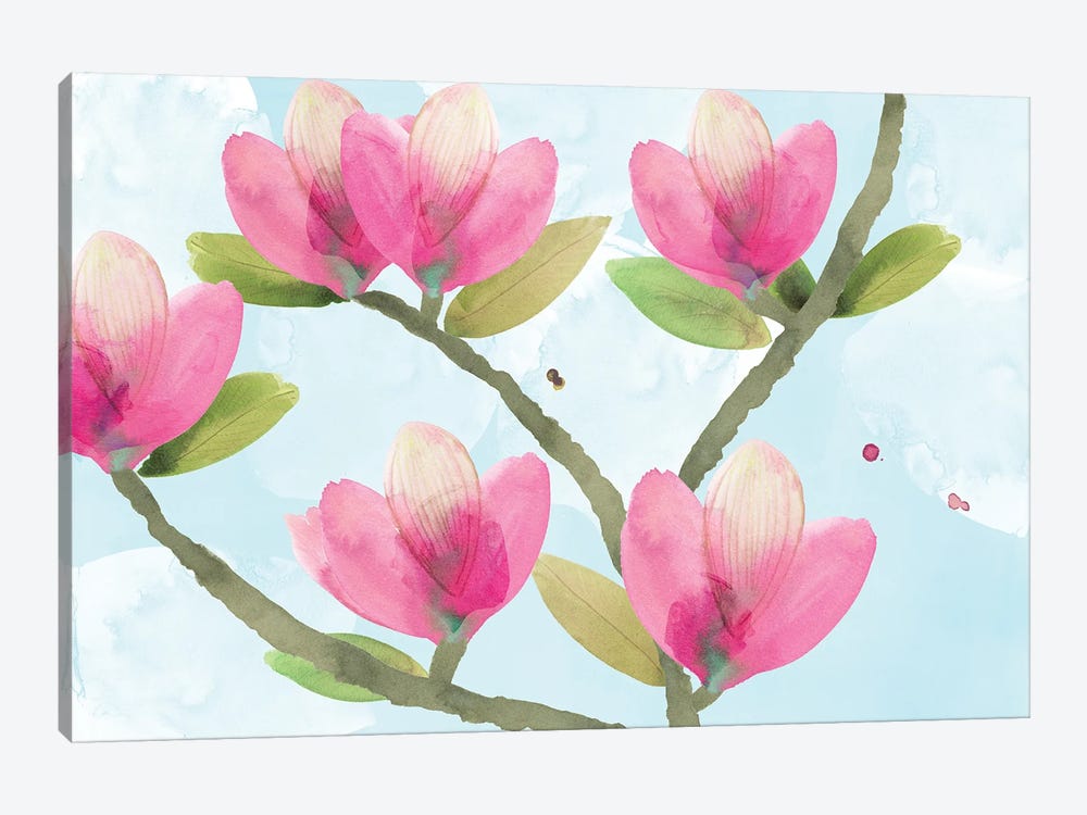 Pink Magnolia III by Flora Kouta 1-piece Canvas Artwork