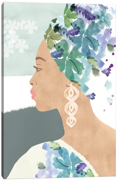 Ava In Bloom Canvas Art Print - Flora Kouta