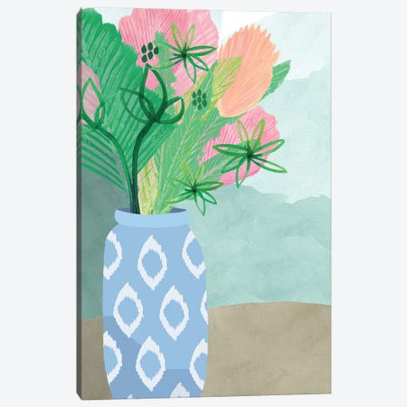 Colourful Palm Vase II Canvas Print #FLK6} by Flora Kouta Canvas Print