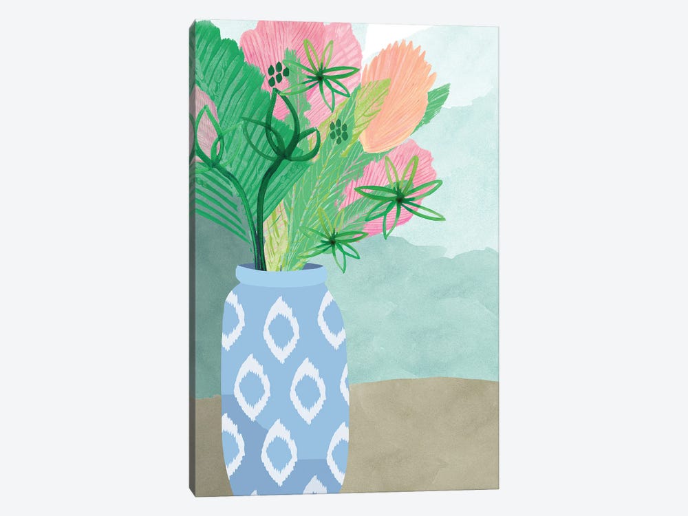 Colourful Palm Vase II by Flora Kouta 1-piece Canvas Wall Art