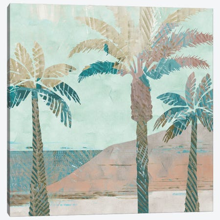 Retro Palms III Canvas Print #FLK89} by Flora Kouta Canvas Wall Art