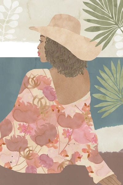 Terracotta Flower Lady I by Flora Kouta canvas print