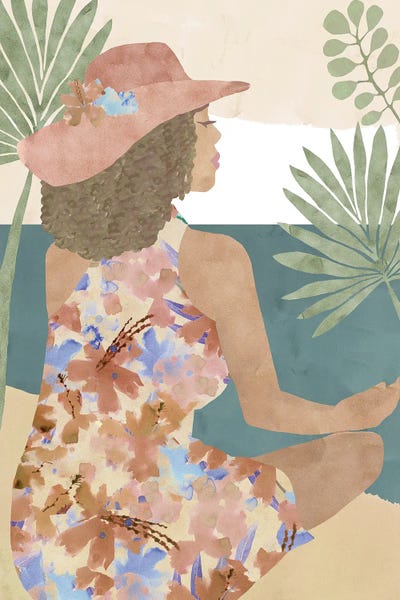 Terracotta Flower Lady II by Flora Kouta canvas print