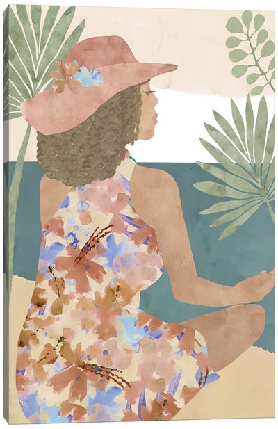 Terracotta Flower Lady II Canvas Art Print - Flora Kouta