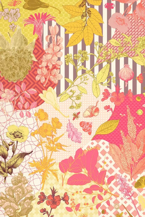 Leaves & Ornaments (Red&Yellow) by 5by5collective wall art