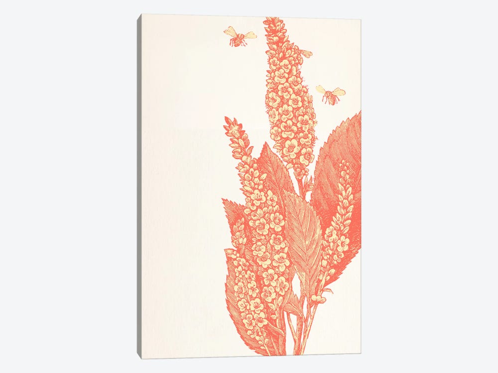 Bees & Flower by 5by5collective 1-piece Art Print