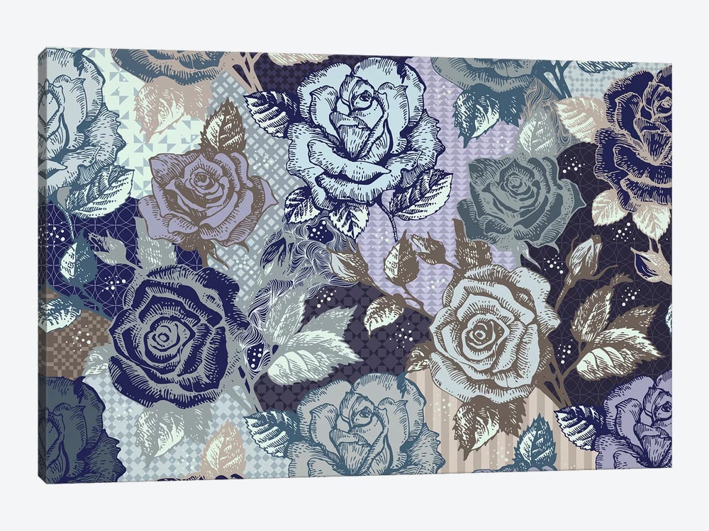 Roses & Patterns 1-piece Canvas Wall Art
