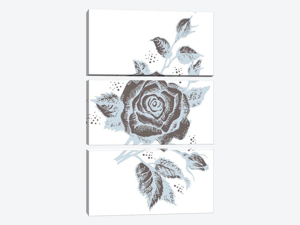 Rose (Brown&Gray) by 5by5collective 3-piece Canvas Print