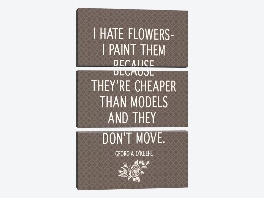 I Hate Flowers by 5by5collective 3-piece Canvas Art Print