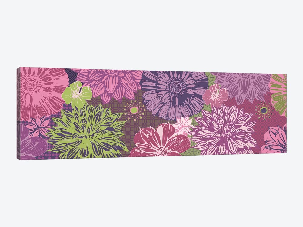 Flowers & Patterns (Green&Pink) by 5by5collective 1-piece Canvas Artwork