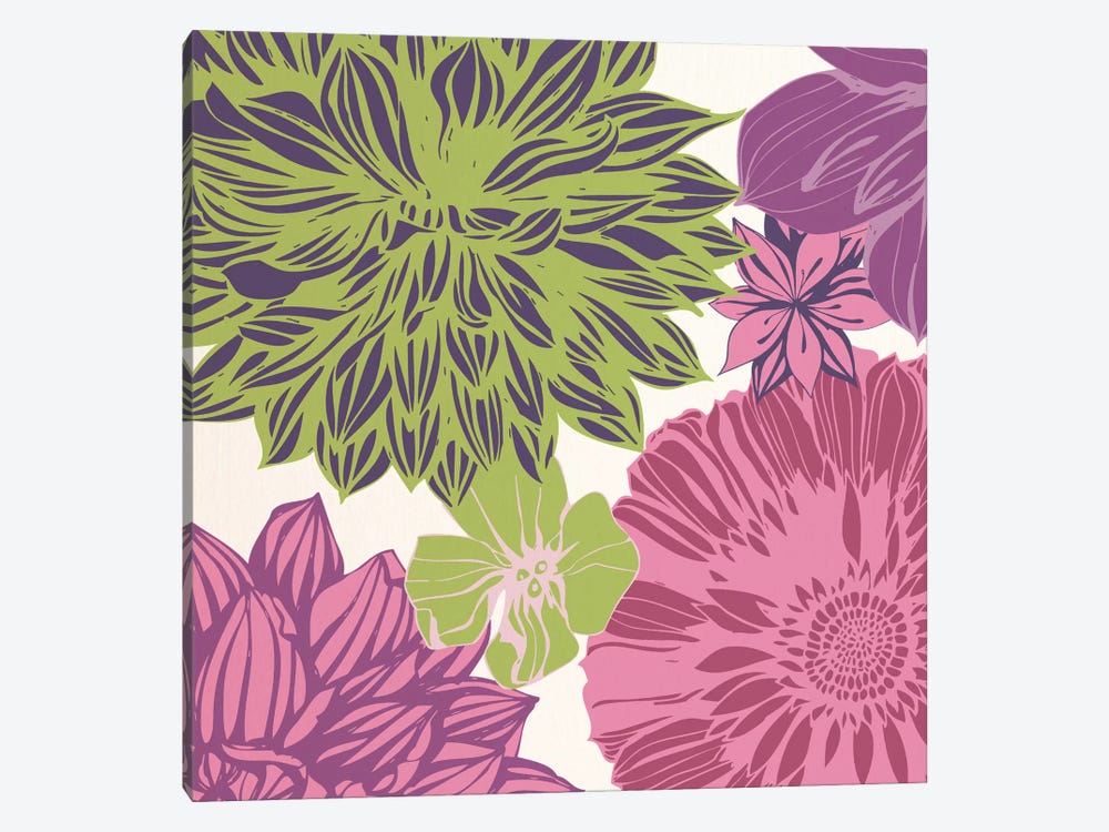 Flowers (Green&Pink) by 5by5collective 1-piece Art Print