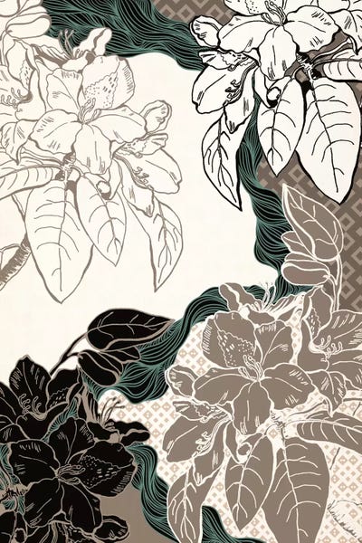 Floral Pattern (Four Colors) by 5by5collective canvas print