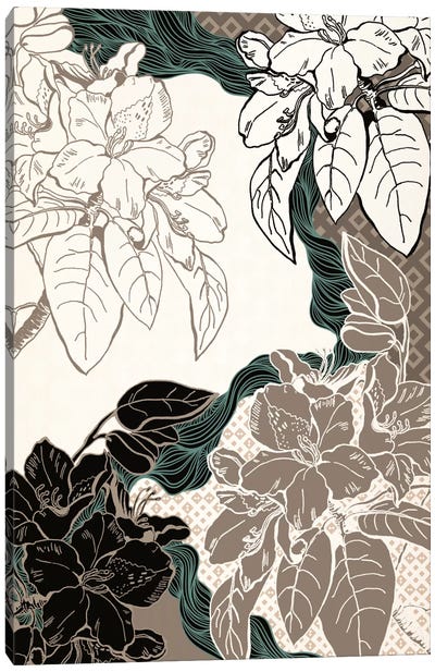Floral Pattern (Four Colors) Canvas Art Print - Floral Pattern Collection