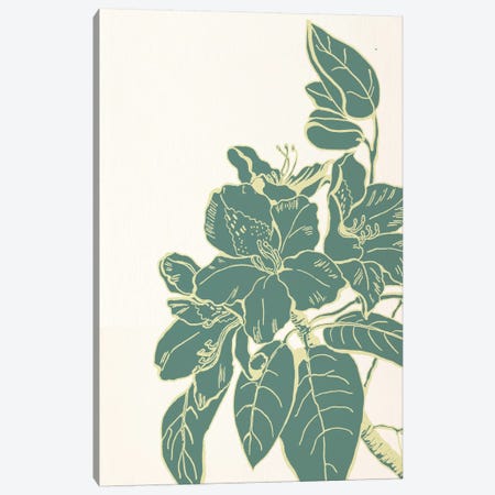 Flower & Leaves (Green) Canvas Print #FLPN122} by 5by5collective Canvas Artwork