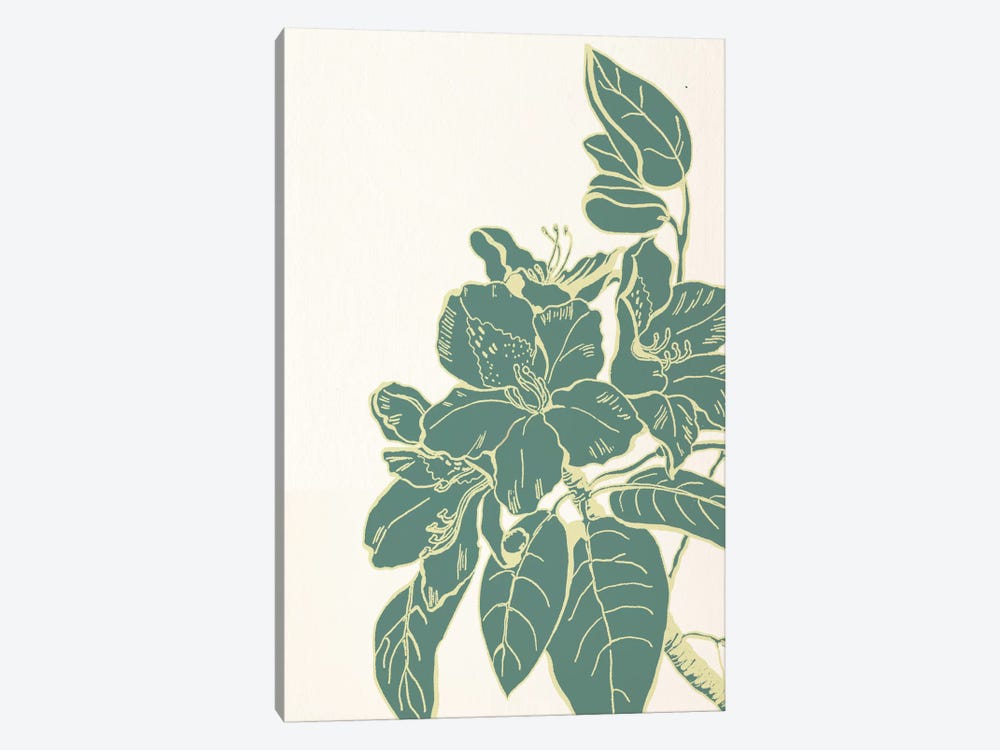 Flower & Leaves (Green) by 5by5collective 1-piece Canvas Art Print