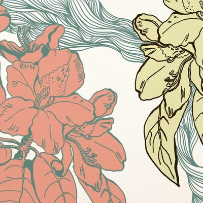 Flowers (Red&Yellow&Green) by 5by5collective art print