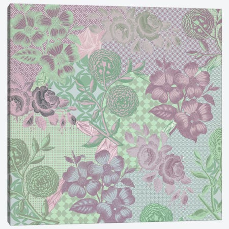 Floral Patterns (Green&Pink) Canvas Print #FLPN129} by 5by5collective Canvas Wall Art